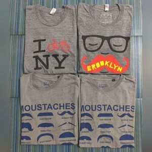 A Lot Of 4 Men's Size S Grey Slim Fit Graphic T-shirts